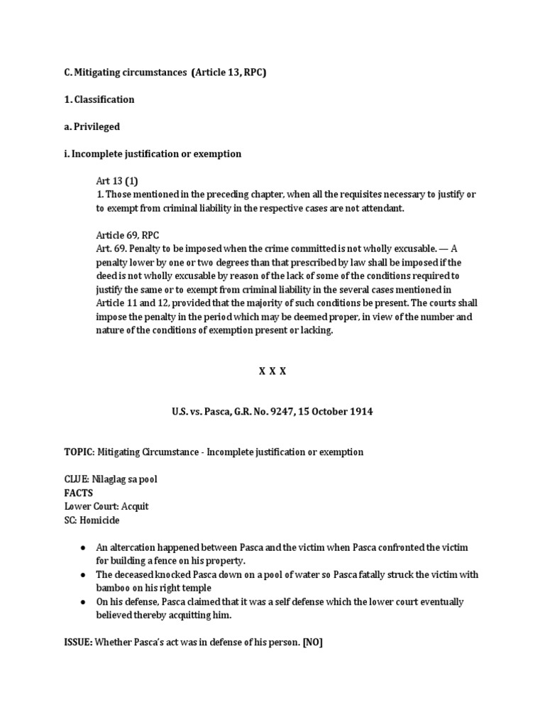 Mitigating Circumstances in Homicide Cases | PDF | Murder | Plea