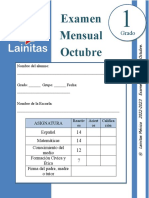 1er Grado - Examen Mensual Octubre (2022-2023)