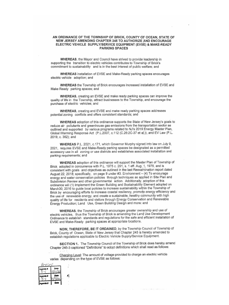 Brick Township EV Ordinance PDF