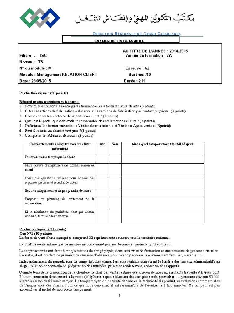 Management de la Force de Vente EFM | PDF
