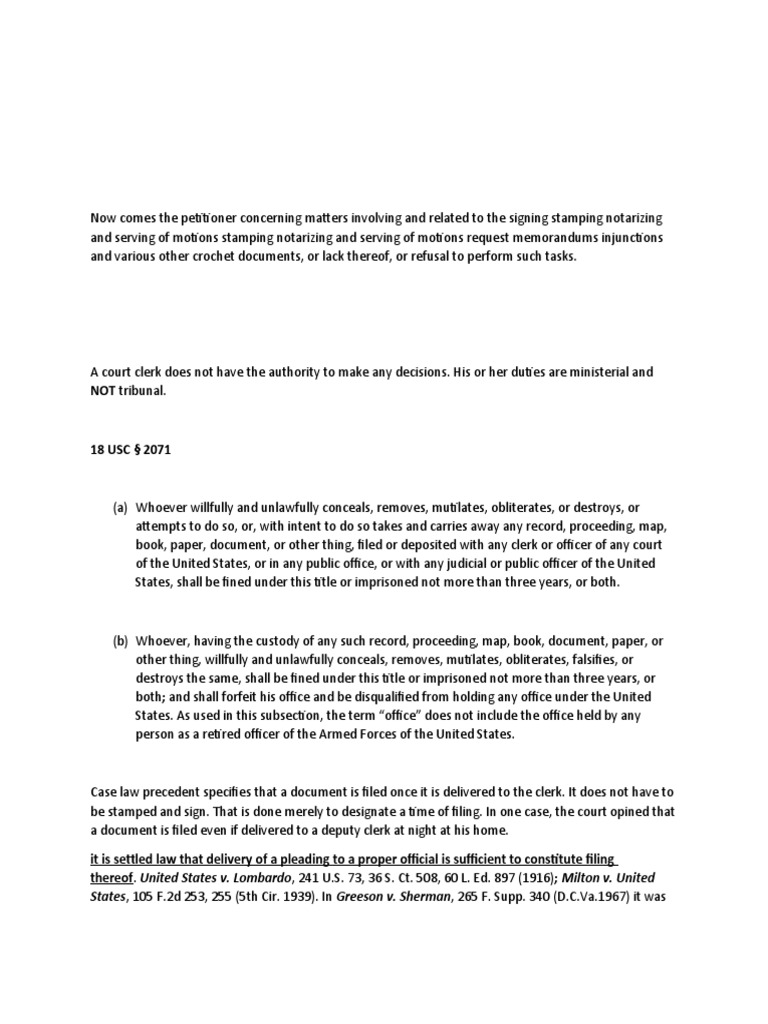 Filing Procedures for Court Documents | PDF