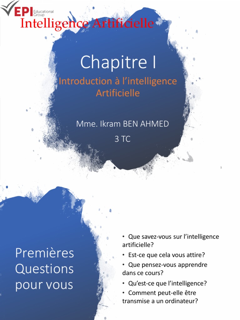 Chapitre I Introduction - Lintelligence Artificielle | PDF ...