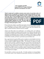 03 de Noviembre de 2022 La Sublimidad Del Conocimiento de Cristo