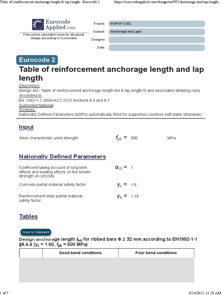 Anchorage and Laps | PDF | Strength Of Materials | Stress (Mechanics)