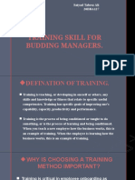 Training Skill For Budding Managers