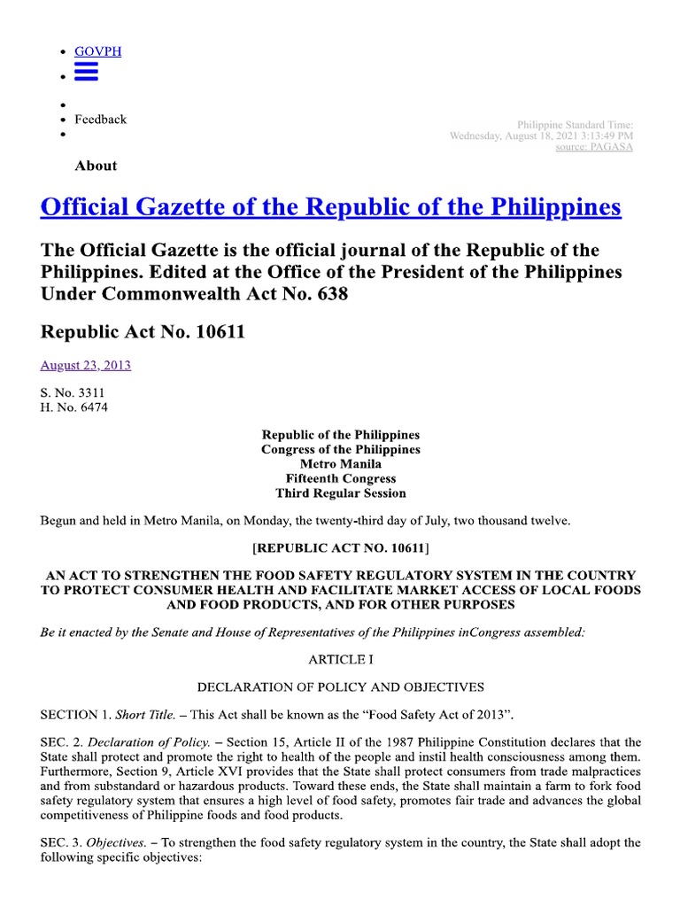 Food Safety Act of 2013 | PDF