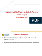 Module 2 Expected Utility Theory and Allias Paradox
