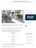 Differential Pressure Flow Transmitter Calculation - Instrumentation