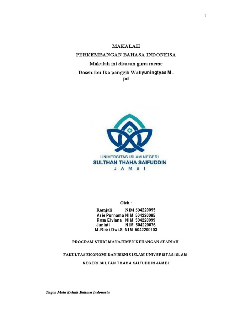 Contoh Makalah Bahasa Indonesia | PDF