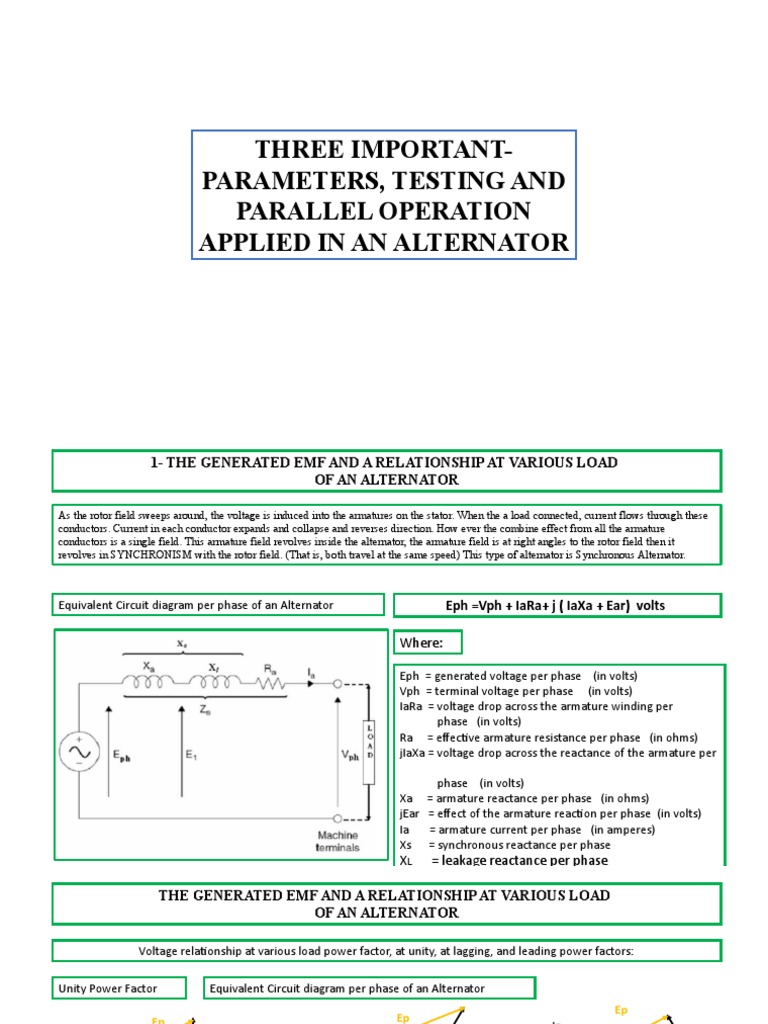 Ee06 Final Topic No. 4 Alternator | PDF | Electrical Impedance ...