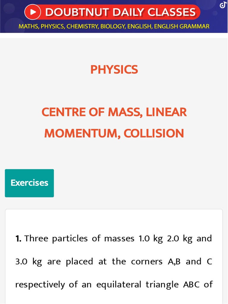 Books Doubtnut Question Bank | PDF | Collision | Momentum