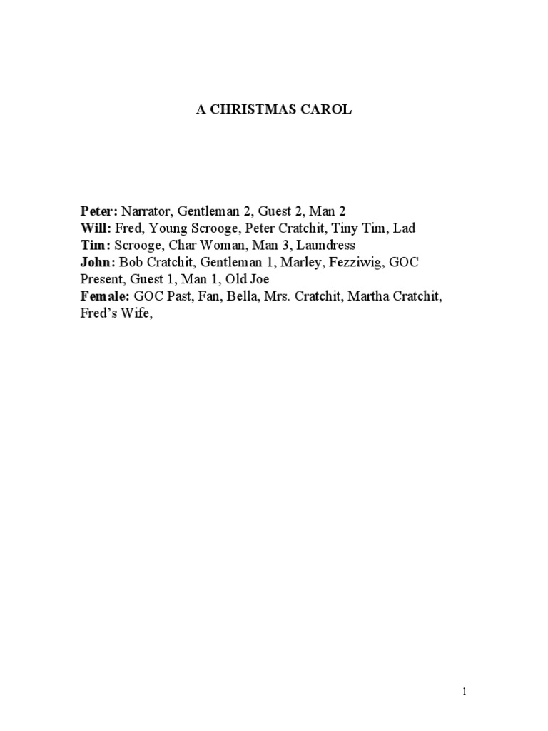 a christmas carol script | pdf | ebenezer scrooge | tiny tim (a