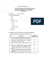 Kuesioner Penelitian (Dwi Endah)