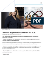 Hon Blir Ny Generalsekreterare För SOK - SVT Sport