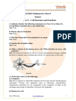 NCERT Solutions of Cell Structure and Functions of Class 8 Science - Free PDF Download