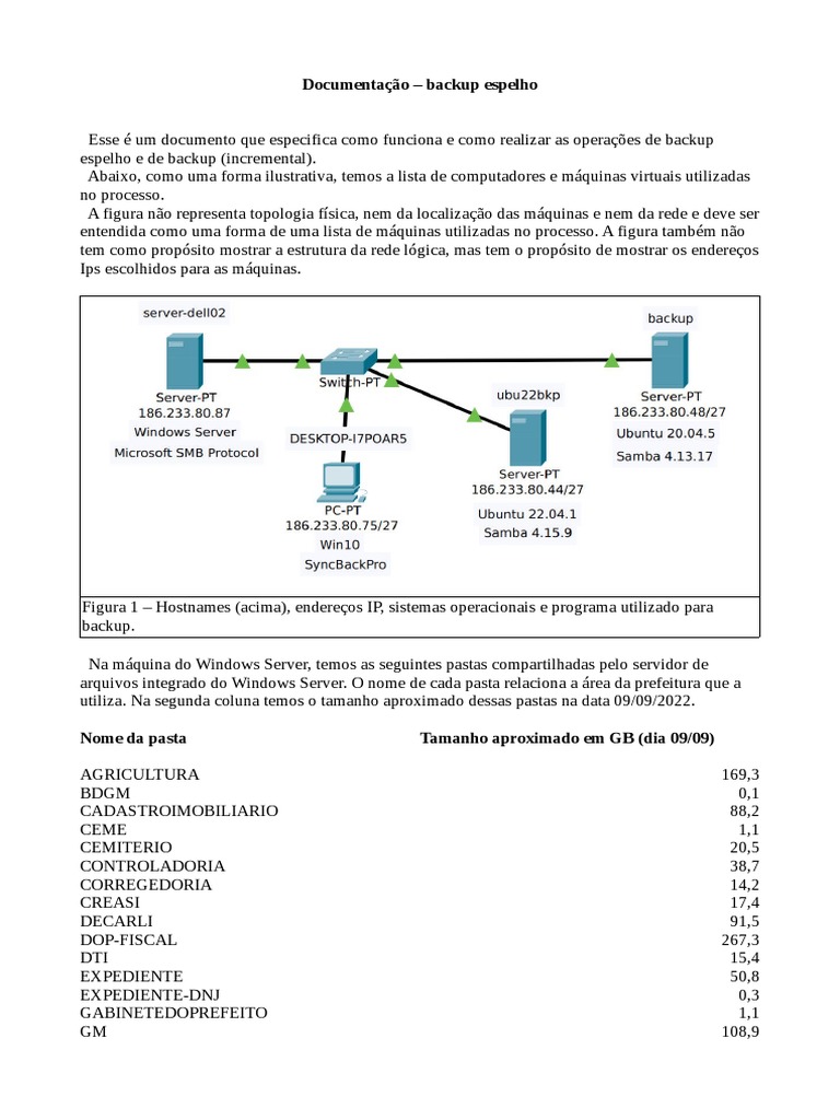 Guia de Backup Espelho e Incremental | PDF | Linguagem de script ...