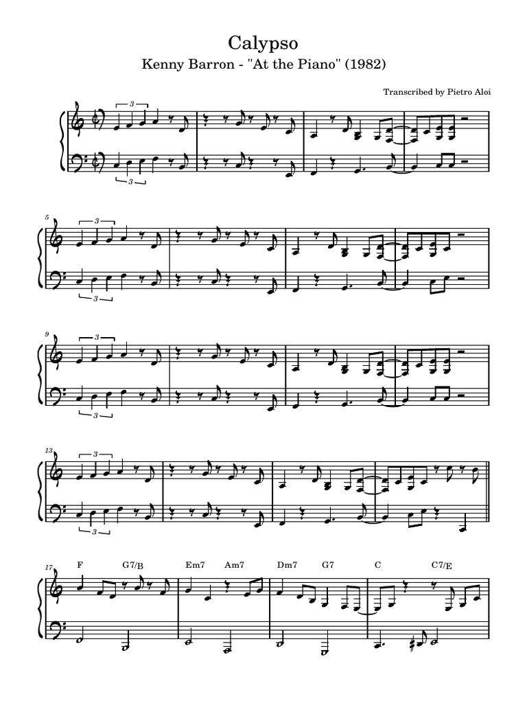 Calypso kenny barron pdf