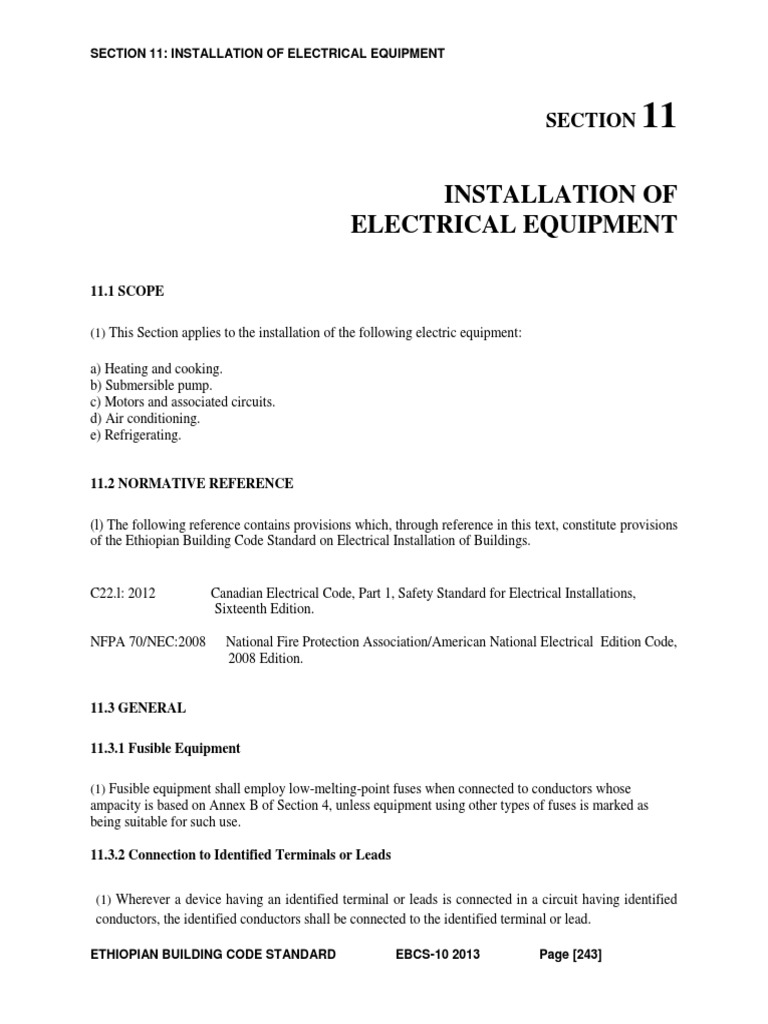 Installation of Electrical Equipment PDF Electrical Wiring Fuse (Electrical)