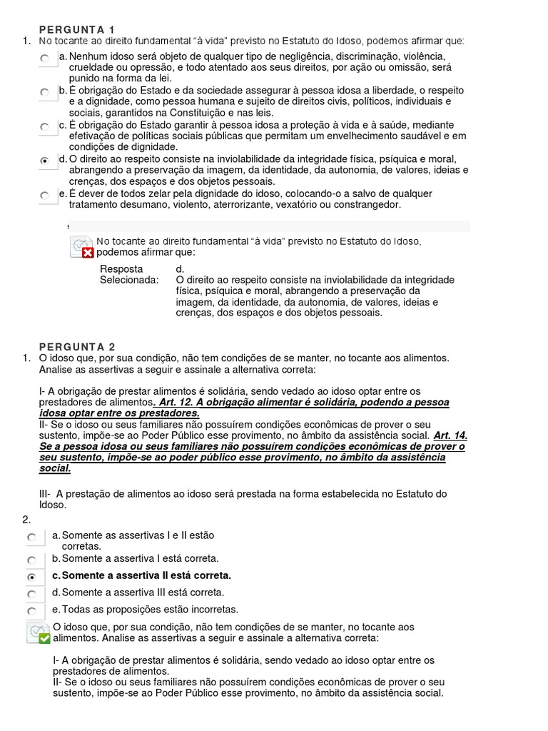 Direitos Fundamentais do Idoso | PDF | Família | Terceira idade