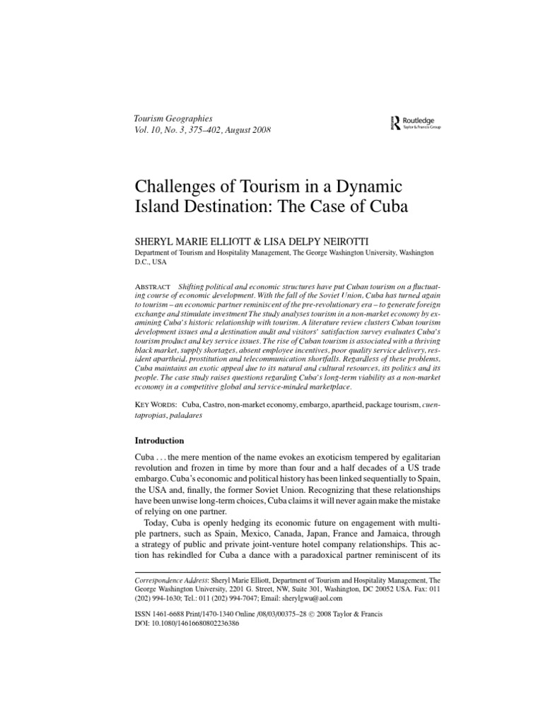 Challenges of Tourism in A Dynamic | PDF | Cuba | Tourism