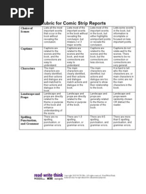 Comic Strip Rubric