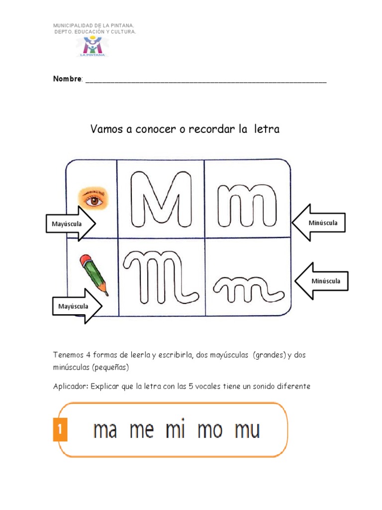Actividades para aprender la letra M | PDF