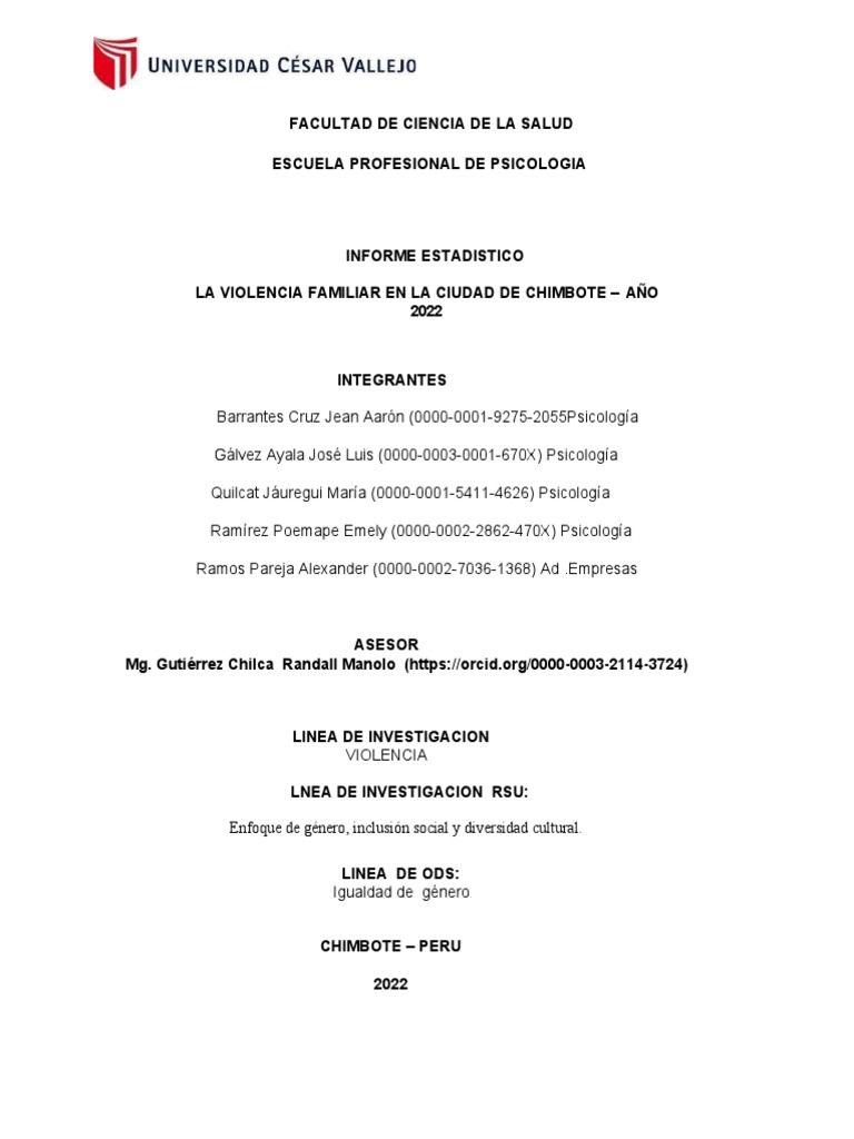 Informe de Violencia | PDF | La violencia contra las mujeres ...