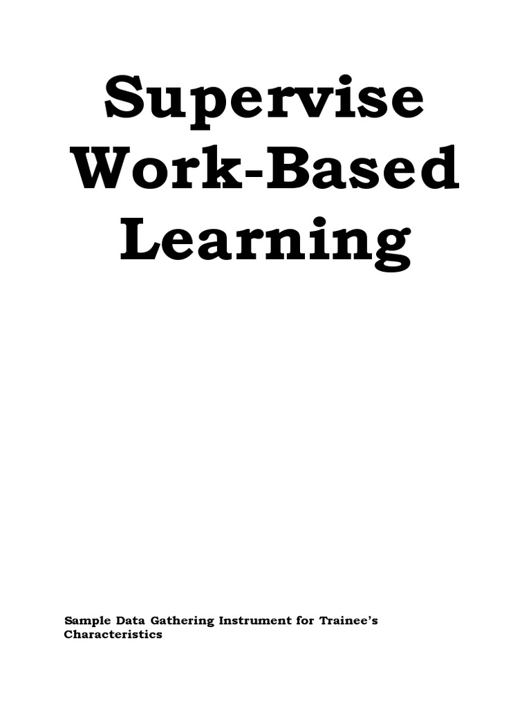 S-Supervise Work Based Learning Materials | PDF | Cakes | Learning