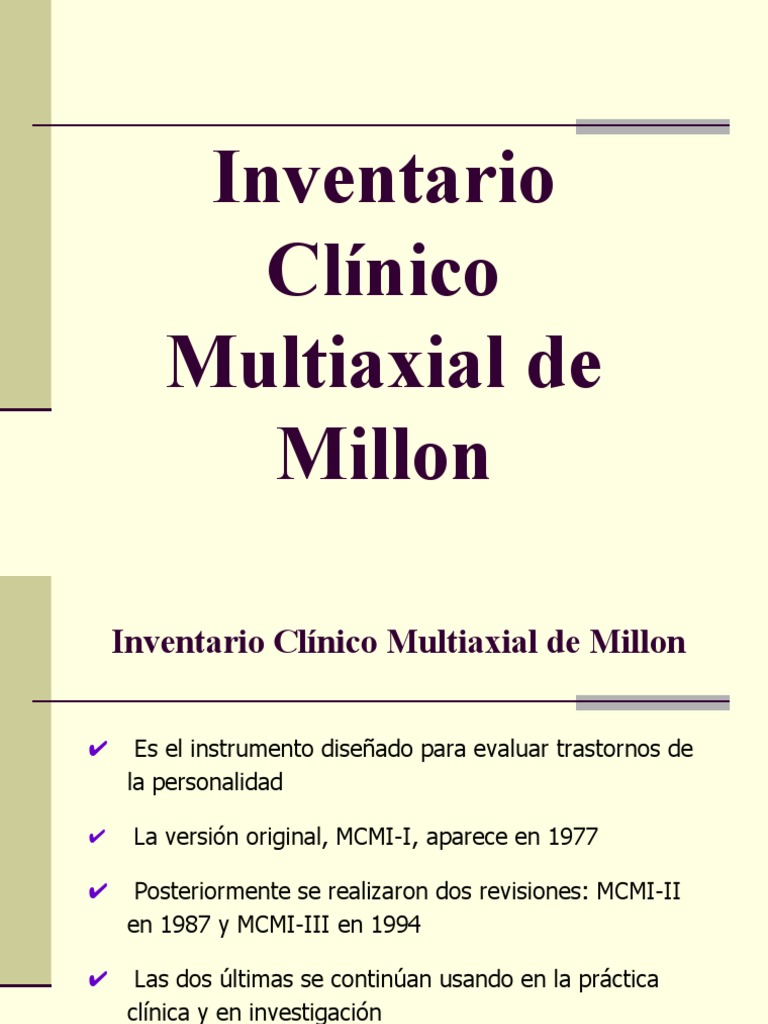 Inventario Clinico Multiaxial de Millon | PDF