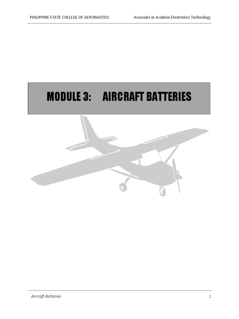 Aircraft Electrics - Aircraft Batteries | PDF | Rechargeable Battery