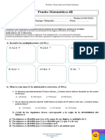 Prueba 6°B 14 de Abril Multiplicación y División 2.022