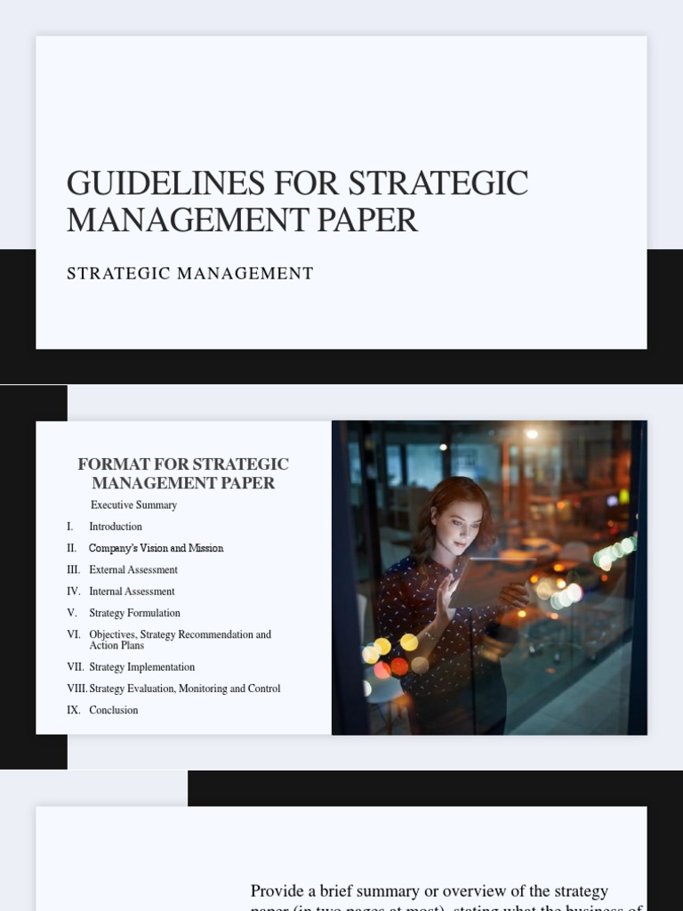Strategic Management Paper Guidelines | PDF | Strategic Management ...
