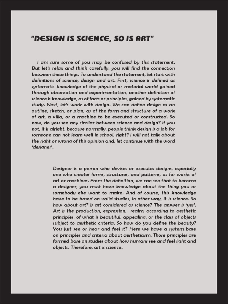 Design Is Science So Is Art | PDF