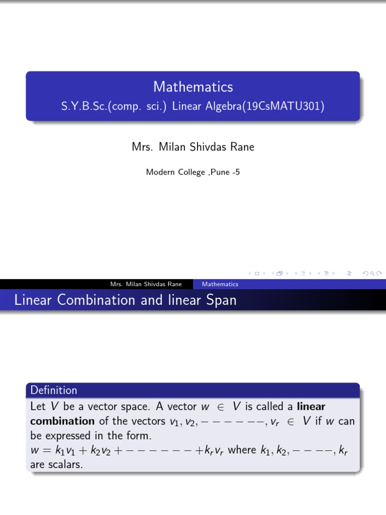 Linear Combination and Linear Span1 PDF