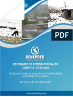 Escenario de Riesgo Por Bajas Temperaturas 2022: Pronóstico para El Descenso de Temperatura Nocturna en La Sierra