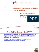 Use of OIE standards to resolve trade barriers