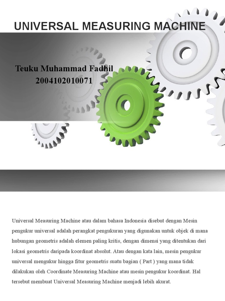 Metrologi Industri Universal Measuring Machine PDF