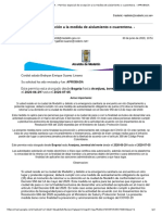 Permiso Especial de Excepción A La Medida de Aislamiento o Cuarentena. - APROBADA