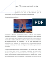 Boletin Ambiental Tipos de Contaminación.