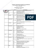 Calendar of Activities 2011