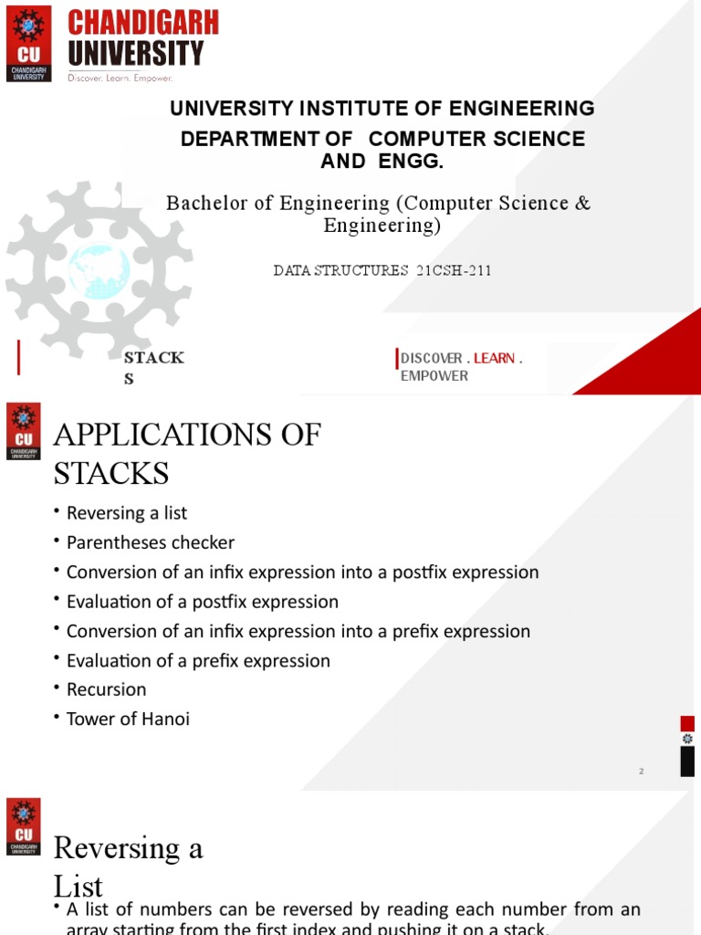 Lecture 2.1.4 Application of Stacks | PDF