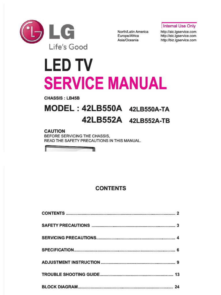 Led TV Service Manual | PDF | Printed Circuit Board | Resistor