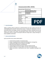 Entrepreneurship & SMEs Course Outline