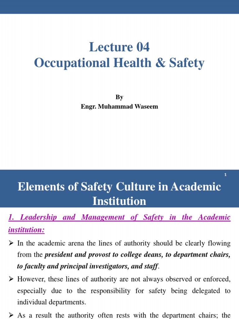 Lecture 04 OHS PDF Laboratories Personal Protective Equipment