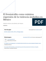 El Feminicidio Como Máxima Expresión de La Violencia de Género en México