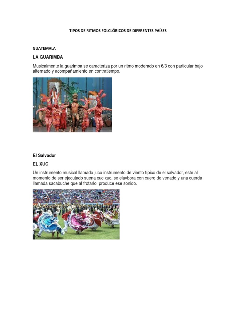 Tipos de Ritmos Folclóricos de Diferentes Países | PDF | Arte