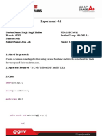 Java - Experiment 3.1 Worksheet - 20BCS6512
