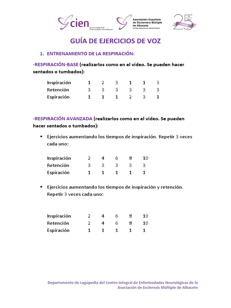 Guía de Ejercicios de Voz y Relajación | PDF | Relaciones personales ...