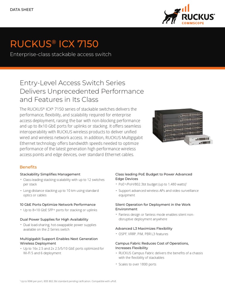 RUCKUS ICX 7150 Switch Data Sheet | PDF | Network Switch | Computer Network