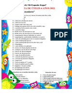 Lista de Utiles 4 Años Inovadores